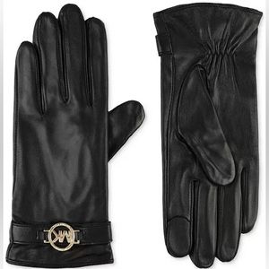 MICHAEL KORS Women's Leather Logo Ornament Gloves